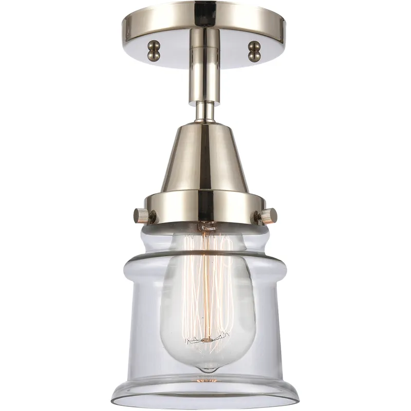 Franklin Restoration Small Canton LED 6 inch Polished Nickel Flush Mount Ceiling Light in Clear Glass