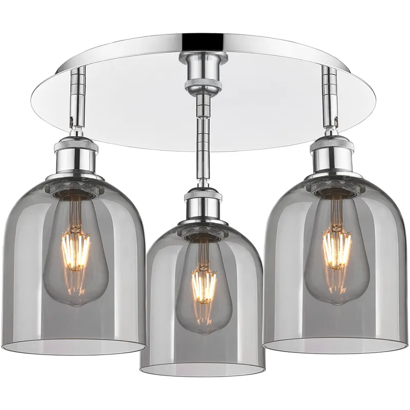 Ballston Bella 3 Light 17.25 inch Polished Chrome Flush Mount Ceiling Light