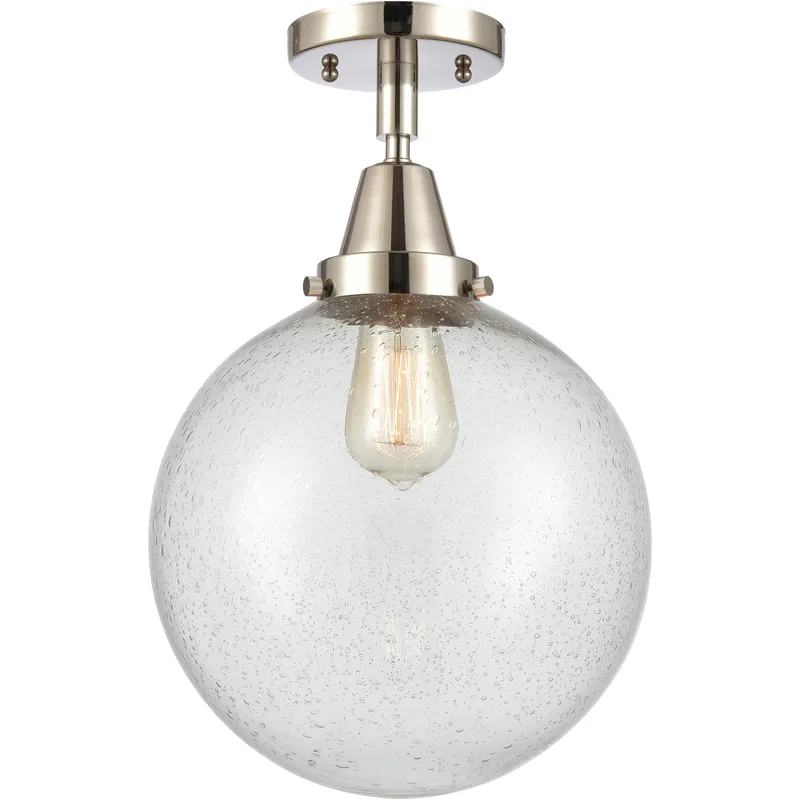 Downtown Urban Beacon LED 10 inch Polished Nickel Flush Mount Ceiling Light in Seedy