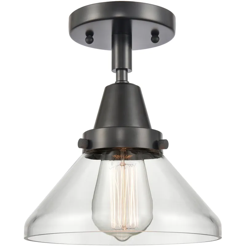 Franklin Restoration Caden LED 8 inch Brushed Brass Flush Mount Ceiling Light in Clear Glass