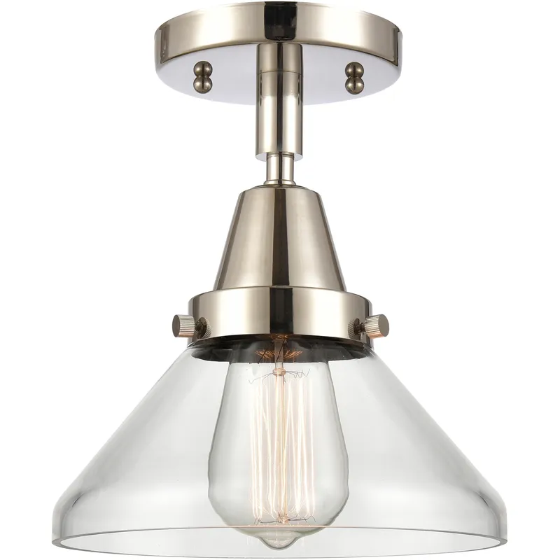Franklin Restoration Caden LED 8 inch Polished Nickel Flush Mount Ceiling Light in Clear Glass