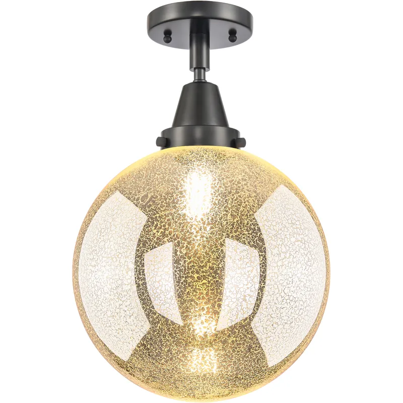 Downtown Urban Beacon 1 Light 10 inch Matte Black Flush Mount Ceiling Light in Incandescent, Mercury