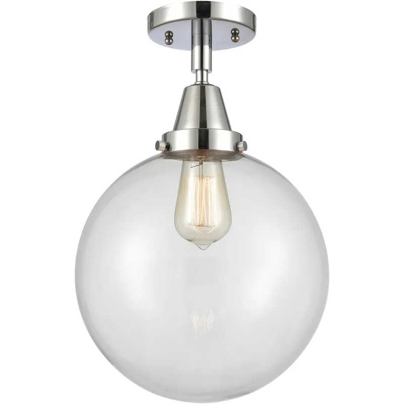 Downtown Urban Beacon 1 Light 10 inch Polished Chrome Flush Mount Ceiling Light in Incandescent, Clear