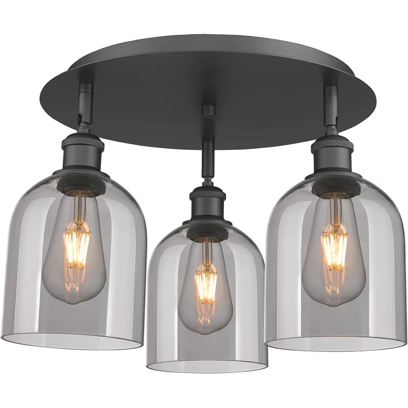 Ballston Bella 3 Light 17.25 inch Matte Black Flush Mount Ceiling Light