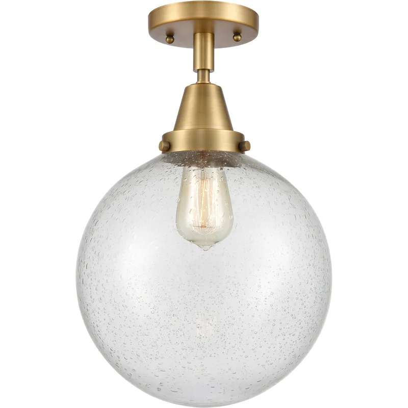 Downtown Urban Beacon LED 10 inch Brushed Brass Flush Mount Ceiling Light in Seedy