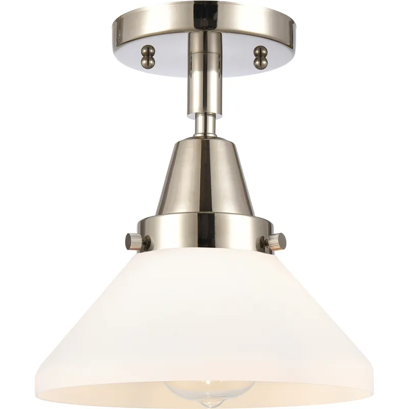 Franklin Restoration Caden LED 8 inch Polished Nickel Flush Mount Ceiling Light in Matte White Glass