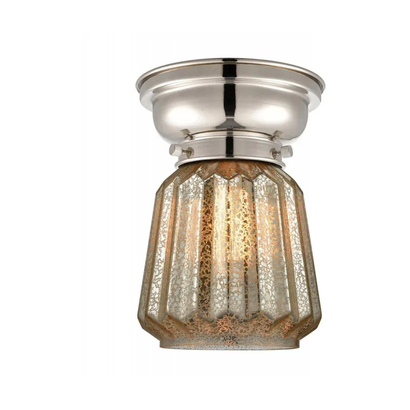 Aditi Halophane 1 Light 9 inch Polished Nickel Flush Mount Ceiling Light in Matte White Halophane Glass, Aditi
