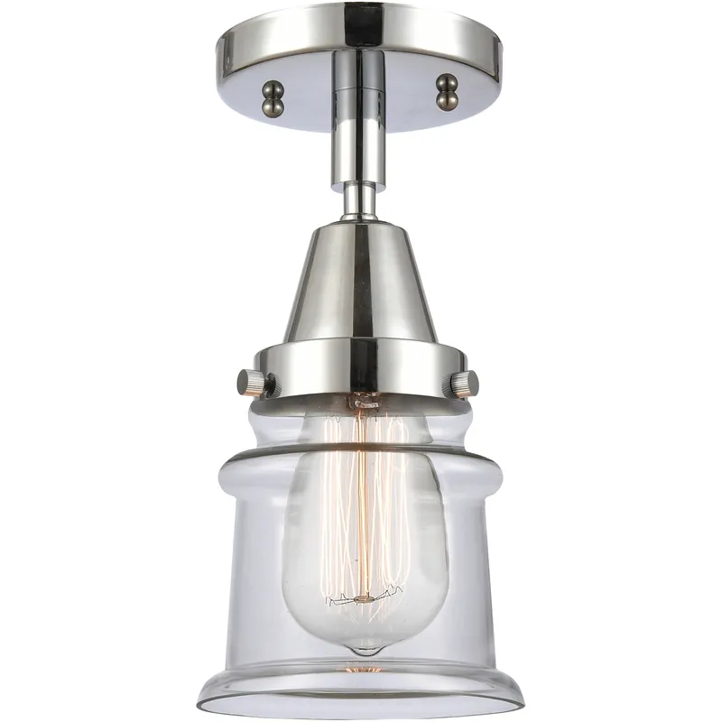 Franklin Restoration Small Canton LED 6 inch Polished Chrome Flush Mount Ceiling Light in Clear Glass