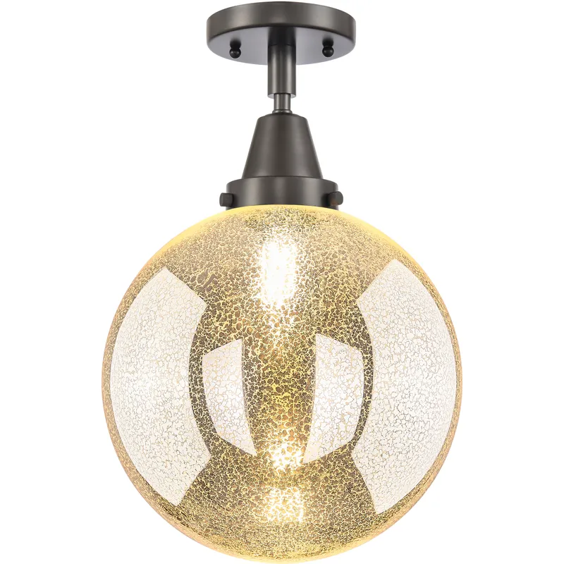 Downtown Urban Beacon 1 Light 10 inch Oil Rubbed Bronze Flush Mount Ceiling Light in Incandescent, Mercury