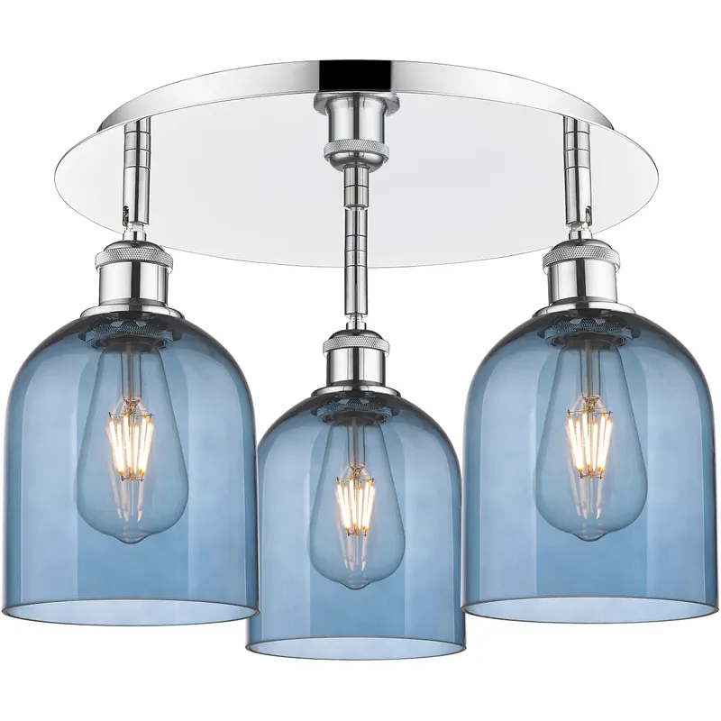 Ballston Bella 3 Light 17.25 inch Polished Chrome Flush Mount Ceiling Light
