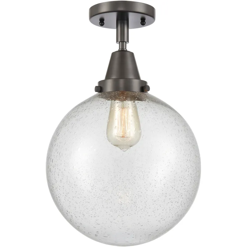 Downtown Urban Beacon 1 Light 10 inch Oil Rubbed Bronze Flush Mount Ceiling Light in Incandescent, Seedy