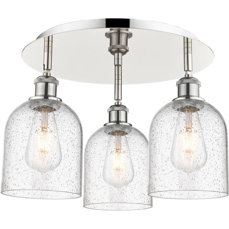 Ballston Bella 3 Light 17.25 inch Polished Nickel Flush Mount Ceiling Light