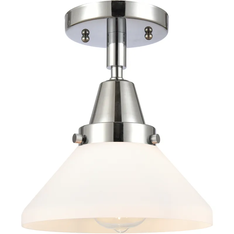 Franklin Restoration Caden LED 8 inch Polished Chrome Flush Mount Ceiling Light in Matte White Glass