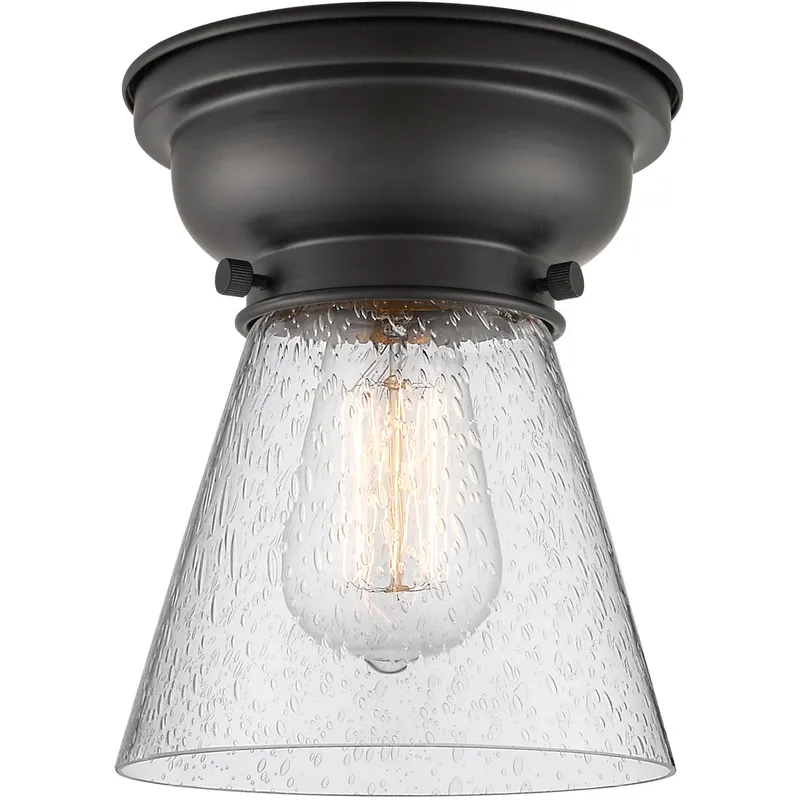 Aditi Small Cone LED 6.25 inch Brushed Brass Flush Mount Ceiling Light in Matte White Glass, Aditi