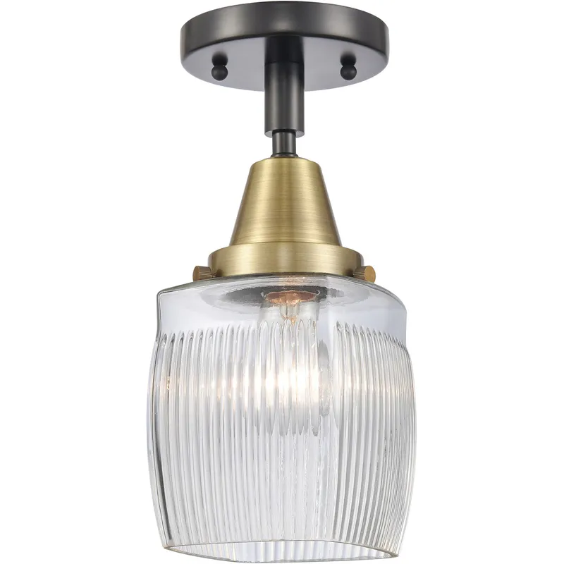 Franklin Restoration Colton 1 Light 5.5 inch Black Antique Brass Flush Mount Ceiling Light
