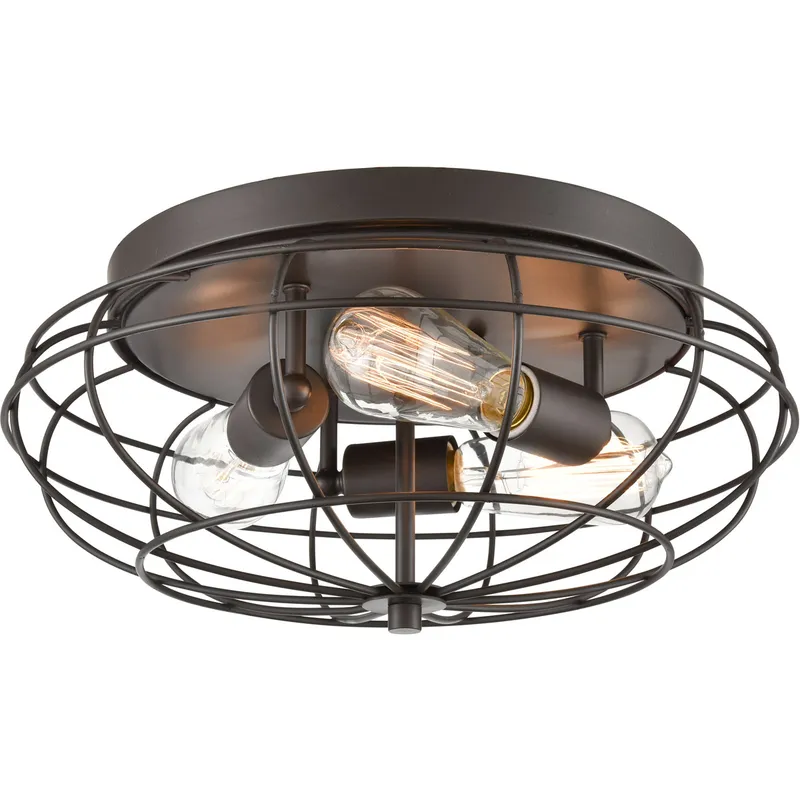 Providence 3 Light 15 inch Oil Rubbed Bronze Flush Mount Ceiling Light, Austere