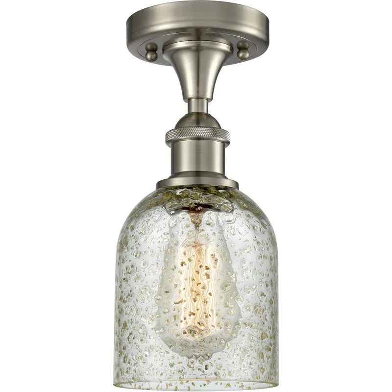 Ballston Caledonia LED 5 inch Brushed Satin Nickel Flush Mount Ceiling Light in Mica Glass, Ballston