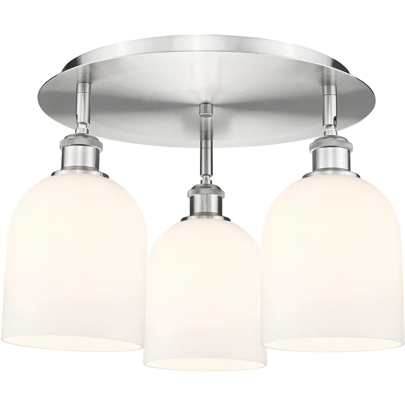 Ballston Bella 3 Light 17.25 inch Satin Nickel Flush Mount Ceiling Light