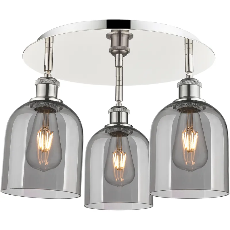 Ballston Bella 3 Light 17.25 inch Polished Nickel Flush Mount Ceiling Light