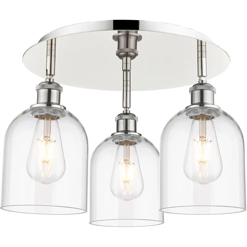 Ballston Bella 3 Light 17.25 inch Polished Nickel Flush Mount Ceiling Light