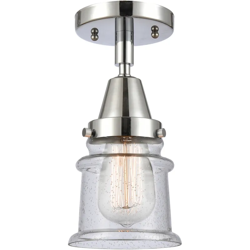 Franklin Restoration Small Canton LED 6 inch Polished Chrome Flush Mount Ceiling Light in Seedy Glass
