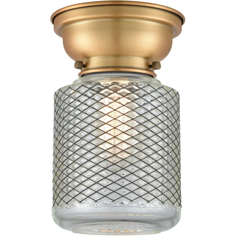 Aditi Stanton LED 6 inch Brushed Brass Flush Mount Ceiling Light, Aditi