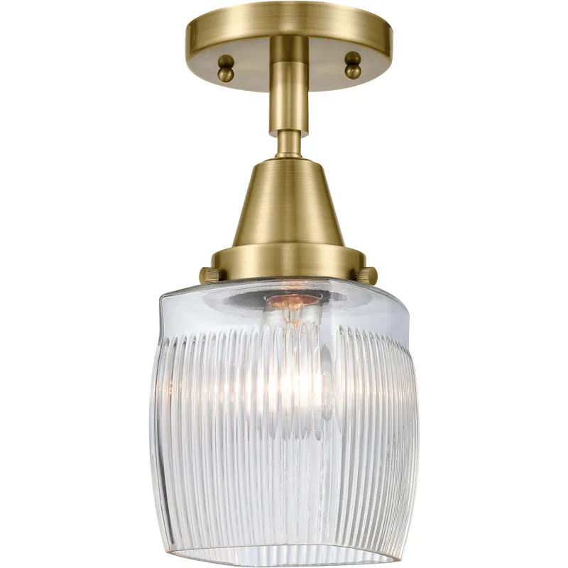 Franklin Restoration Colton 1 Light 6 inch Antique Brass Flush Mount Ceiling Light