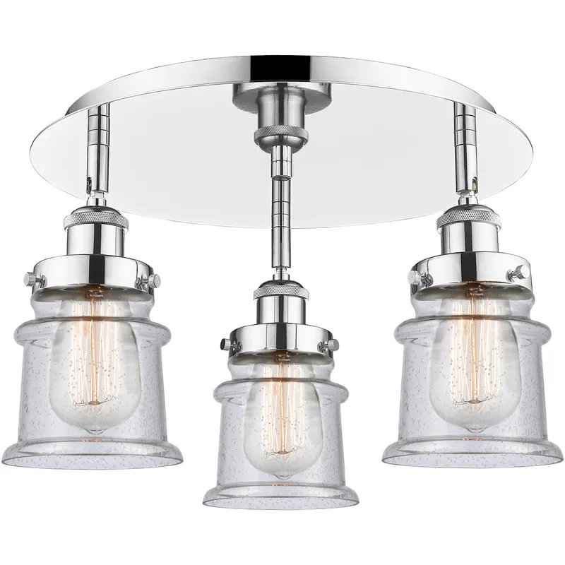 Canton 3 Light 17 inch Polished Chrome Flush Mount Ceiling Light in Seedy