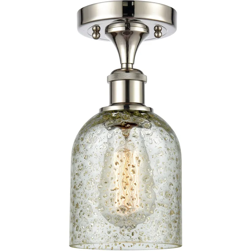 Ballston Caledonia LED 5 inch Polished Nickel Semi-Flush Mount Ceiling Light in Mica Glass, Ballston