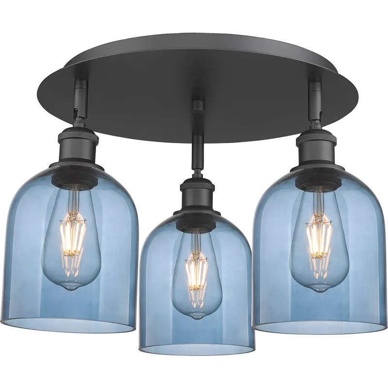 Ballston Bella 3 Light 17.25 inch Matte Black Flush Mount Ceiling Light