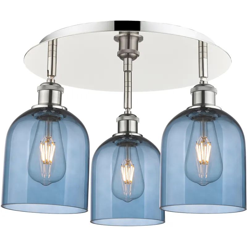 Ballston Bella 3 Light 17.25 inch Polished Nickel Flush Mount Ceiling Light