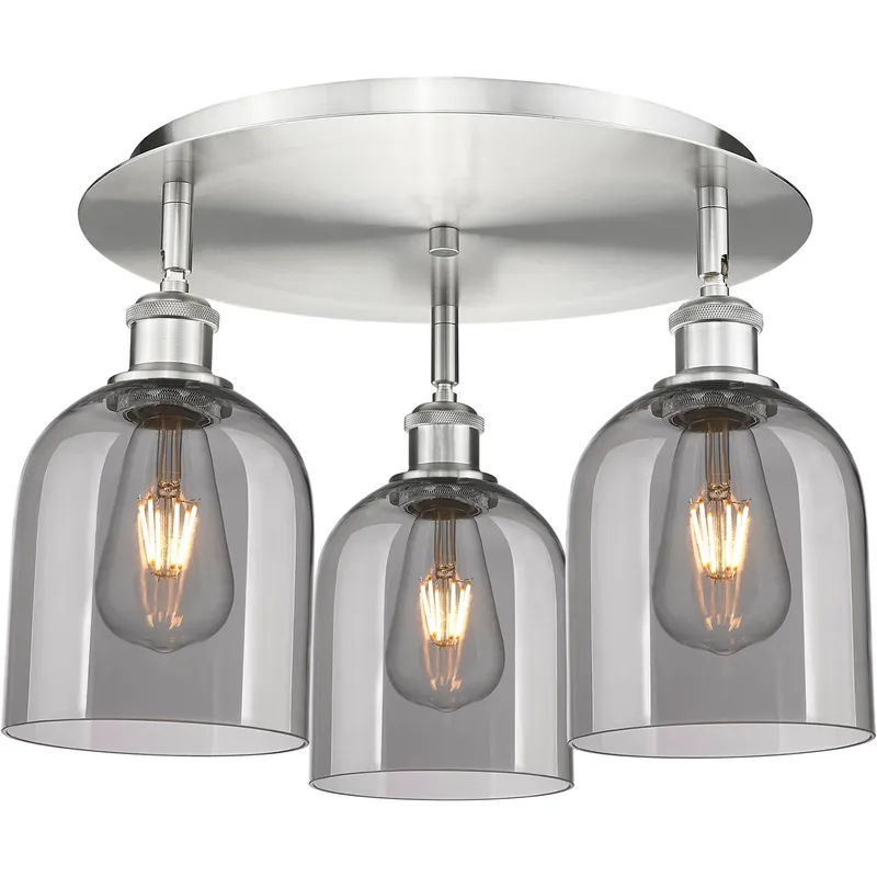 Ballston Bella 3 Light 17.25 inch Satin Nickel Flush Mount Ceiling Light