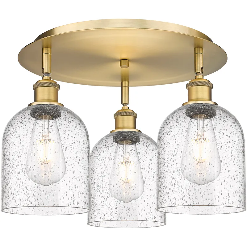 Ballston Bella 3 Light 17.25 inch Brushed Brass Flush Mount Ceiling Light