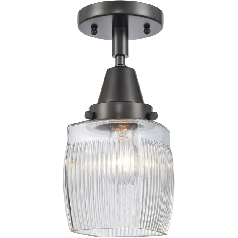 Franklin Restoration Colton 1 Light 6 inch Matte Black Flush Mount Ceiling Light