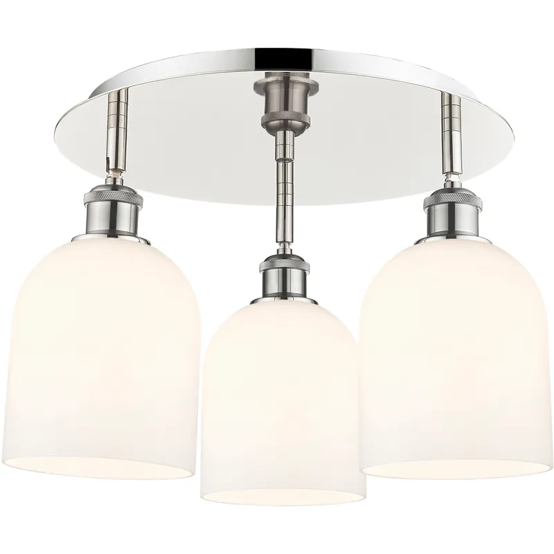 Ballston Bella 3 Light 17.25 inch Polished Nickel Flush Mount Ceiling Light