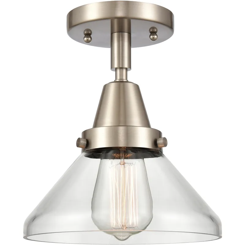 Franklin Restoration Caden LED 8 inch Brushed Satin Nickel Flush Mount Ceiling Light in Clear Glass