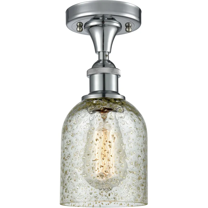 Ballston Caledonia LED 5 inch Polished Chrome Semi-Flush Mount Ceiling Light in Mica Glass, Ballston