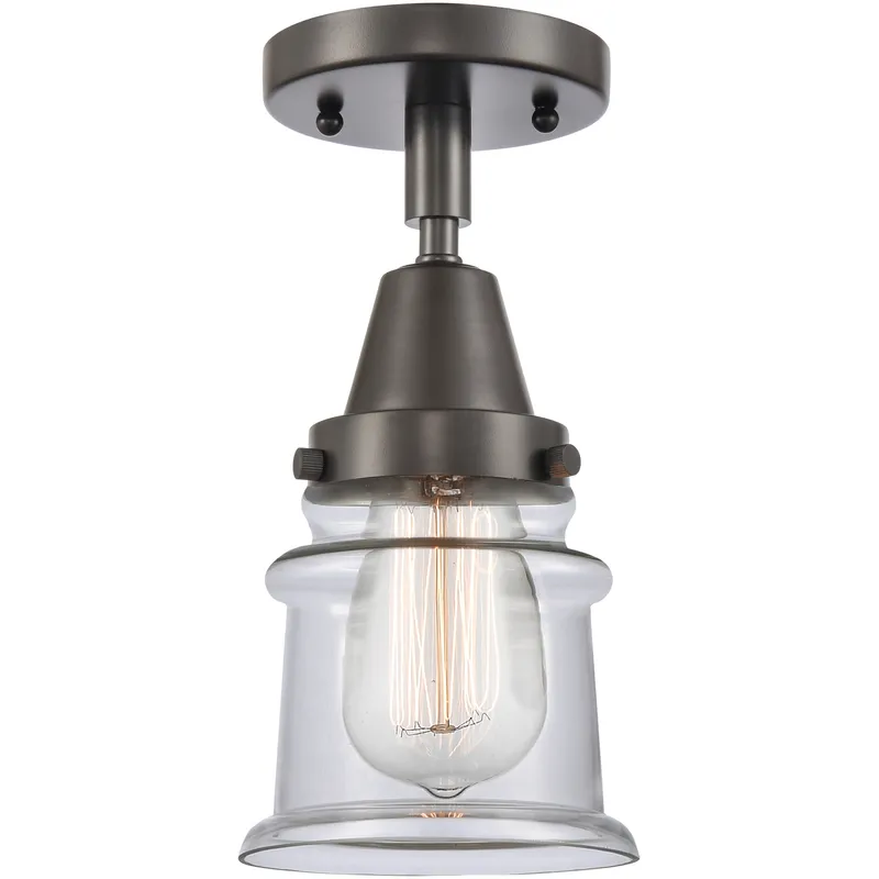 Franklin Restoration Small Canton LED 6 inch Oil Rubbed Bronze Flush Mount Ceiling Light in Clear Glass