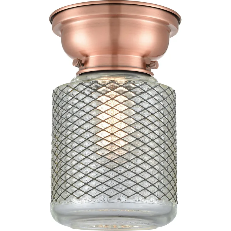 Aditi Stanton LED 6.25 inch Antique Copper Flush Mount Ceiling Light, Aditi