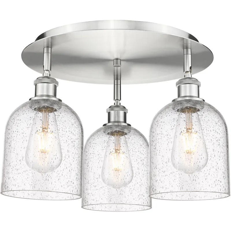 Ballston Bella 3 Light 17.25 inch Satin Nickel Flush Mount Ceiling Light