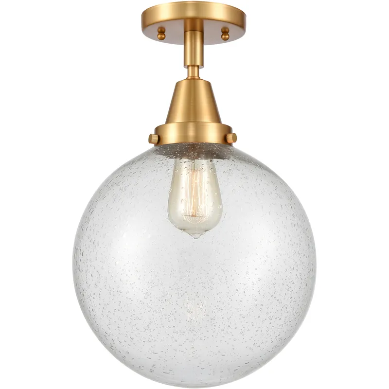 Downtown Urban Beacon LED 10 inch Satin Gold Flush Mount Ceiling Light in Seedy
