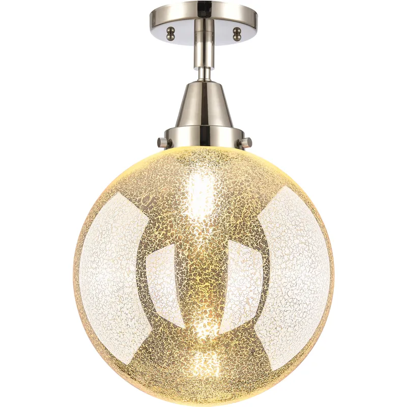 Downtown Urban Beacon 1 Light 10 inch Polished Nickel Flush Mount Ceiling Light in Incandescent, Mercury