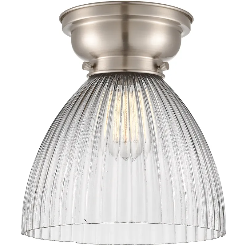 Aditi Seneca Falls 1 Light 10 inch Brushed Satin Nickel Flush Mount Ceiling Light, Aditi