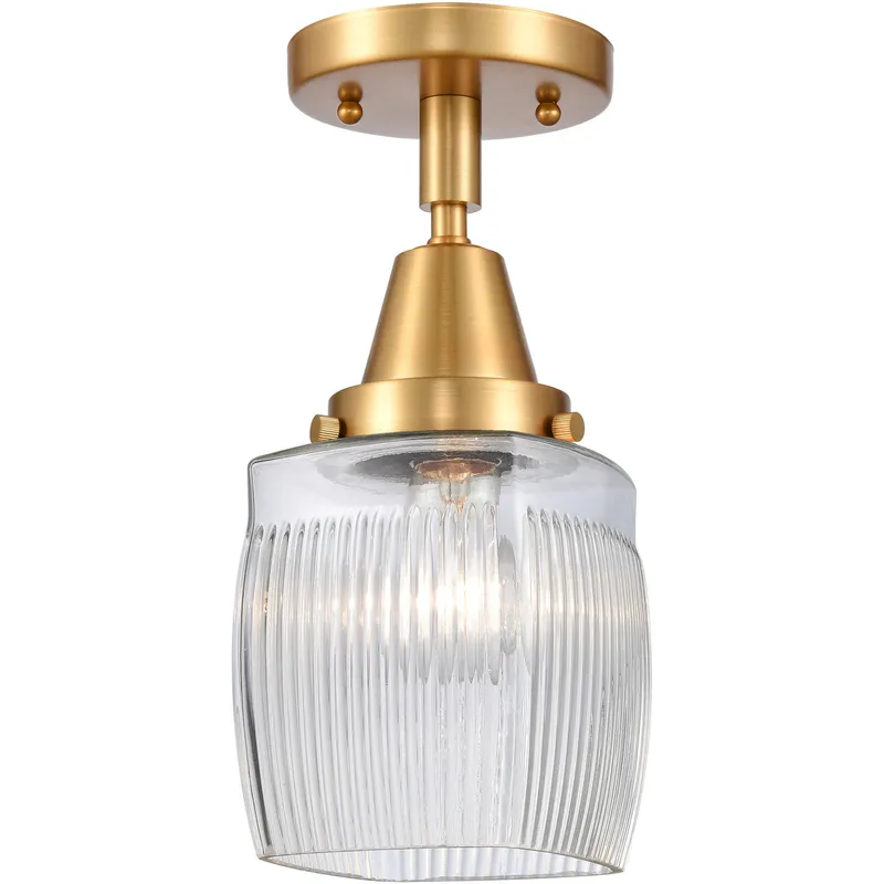 Franklin Restoration Colton 1 Light 5.5 inch Satin Gold Flush Mount Ceiling Light