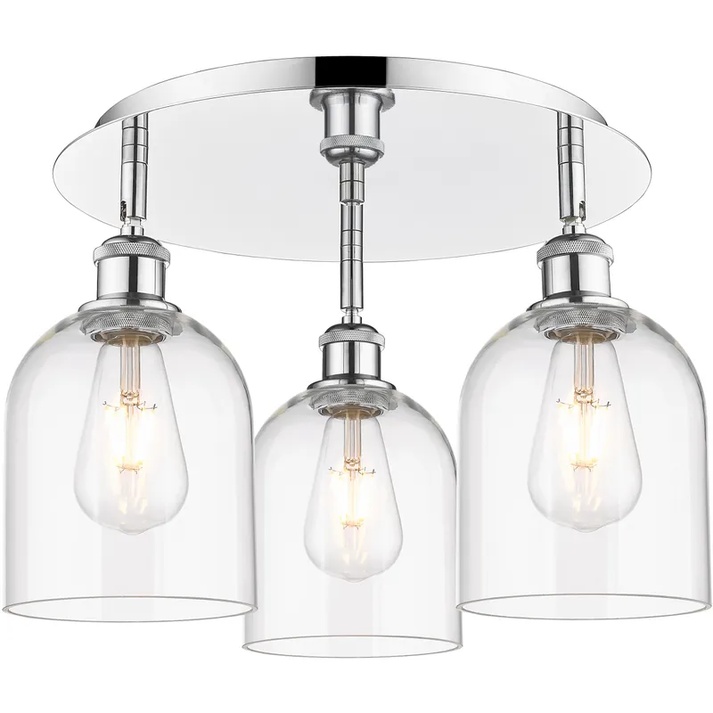 Ballston Bella 3 Light 17.25 inch Polished Chrome Flush Mount Ceiling Light