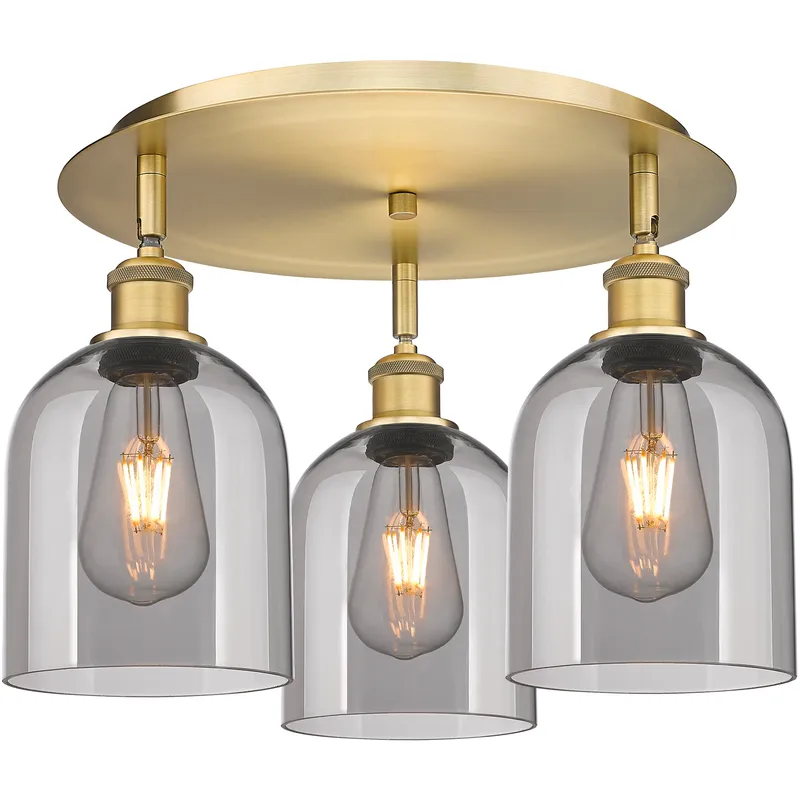 Ballston Bella 3 Light 17.25 inch Brushed Brass Flush Mount Ceiling Light