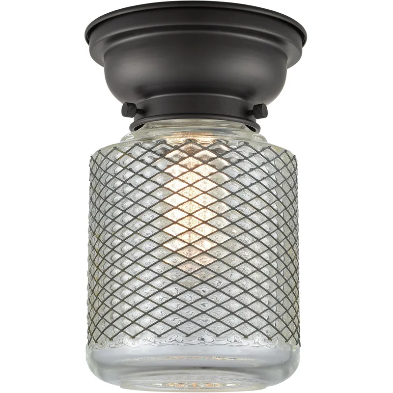 Aditi Stanton LED 6 inch Matte Black Flush Mount Ceiling Light, Aditi