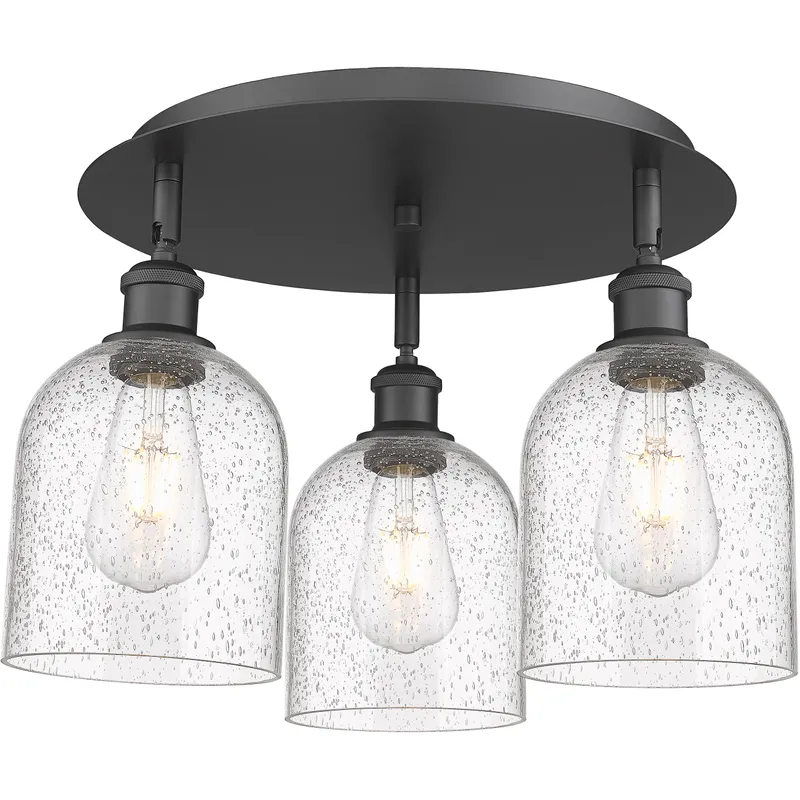 Ballston Bella 3 Light 17.25 inch Matte Black Flush Mount Ceiling Light
