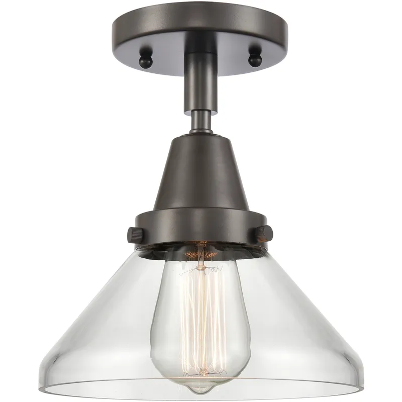 Franklin Restoration Caden LED 8 inch Oil Rubbed Bronze Flush Mount Ceiling Light in Clear Glass