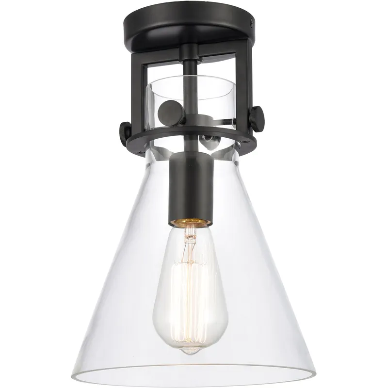 Restoration Newton 1 Light 8 inch Matte Black Flush Mount Ceiling Light, Restoration
